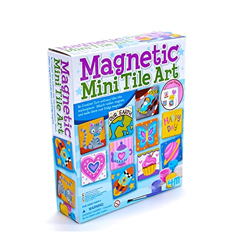 Book Cover 4M Magnetic Mini Tile Art, Art & Crafts DIY Kit, For Boys & Girls Ages 8+