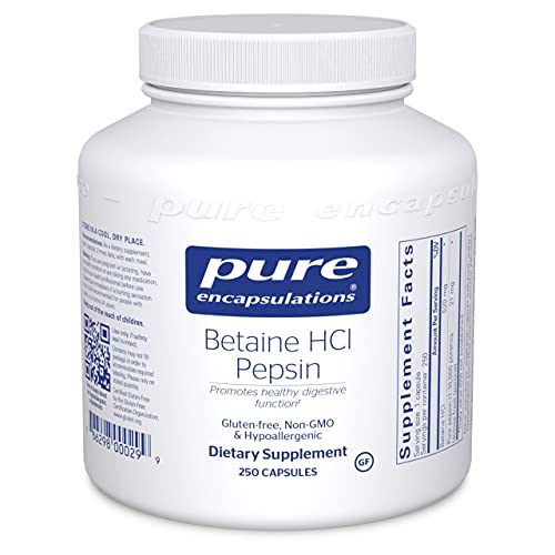Book Cover Pure Encapsulations Betaine HCl Pepsin | Digestive Enzyme Supplement for Digestive Aid and Support, Stomach Acid, and Nutrient Absorption* | 250 Capsules
