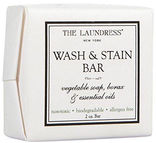Book Cover The Laundress - Wash & Stain Bar, Vegetable Soap, Borax & Essential Oils, Laundry Soap Bar and Stain Remover, Travel and Wash Clothes, Allergen-Free, 2 oz