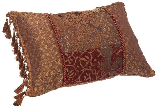 Book Cover Croscill Galleria Boudoir Pillow, 20-inch by 15-inch, Red