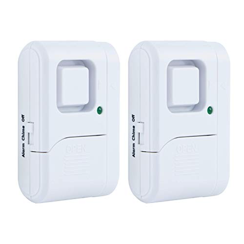 Book Cover GE Personal Security Window/Door Alarm, 2-Pack, DIY Home Protection, Burglar Alert, Wireless Alarm, Off/Chime/Alarm, Easy Installation, Ideal for Home, Garage, Apartment, Dorm, RV and Office, 45115
