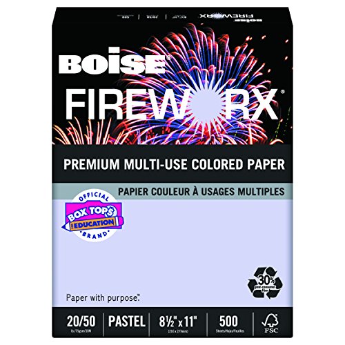 Book Cover Boise Fireworx Color Copy/Laser Paper, 20 lb, Letter Size (8.5 x 11), Luminous Lavender, 500 Sheets (MP2201-LV)
