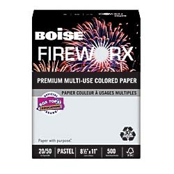 Boise Fireworx Color Copy/Laser Paper, 20 lb, Letter Size (8.5 x 11), Smoke Gray, 500 Sheets (MP2201-GY)