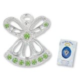 AUGUST PERIDOT Birthstone Wings & Wishes Angel Tac Pin