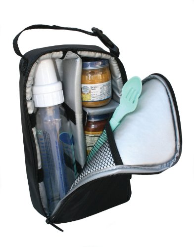 J.L. Childress Pack 'N Protect, Insulated Cooler Bag for Glass Baby Bottles and Food Containers, Portable Travel and On-The-Go Protection, Black
