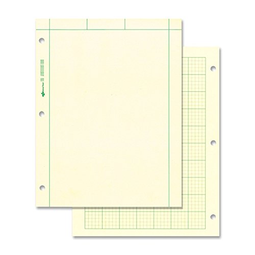Book Cover NATIONAL Brand Computation Pad, Plain on Front Side / 5 X 5 Quad on Back Side, Green Paper, 8.5 x 11