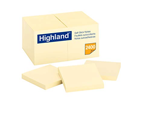 Book Cover Highland Sticky Notes, 3 x 3 Inches, Yellow, 24 Pack