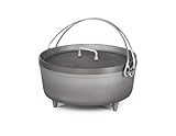 GSI Outdoors 12-Inch Hard Anodized Dutch Oven | Heavy-Duty, Non-Reactive, Rust-Free | Perfect for Open Fire, Camp Coals, Home Oven Use | Dutch Oven for Sourdough Bread, Stews, Soups and More