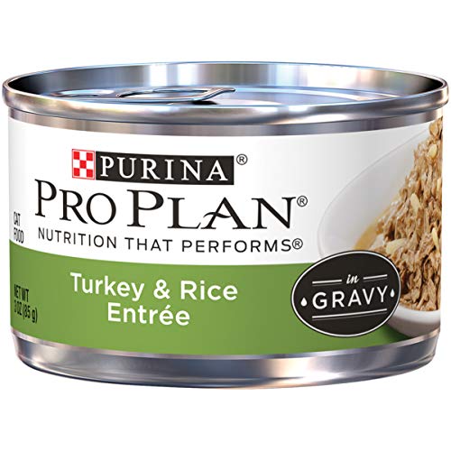Book Cover Purina Pro Plan Gravy Wet Cat Food, Turkey & Rice Entree - (24) 3 oz. Pull-Top Cans
