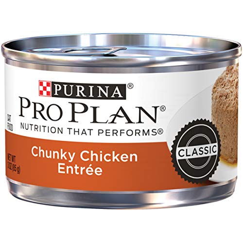 Book Cover Purina Pro Plan Pate Wet Cat Food, Chunky Chicken Entree - (24) 3 oz. Pull-Top Cans