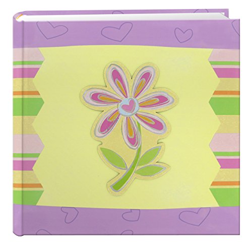 Book Cover Pioneer Photo Albums 200-Pocket 3-D Striped Flower Applique Cover Photo Album, 4 by 6-Inch