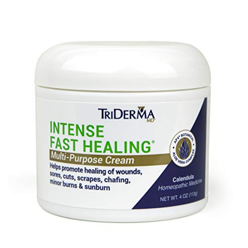 Book Cover TriDerma Intense Fast Healing Cream, Decreases Healing Time for Minor Irritations, Rashes, Scrapes, Cuts 4 Ounces