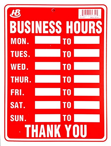 Business Hours Sign