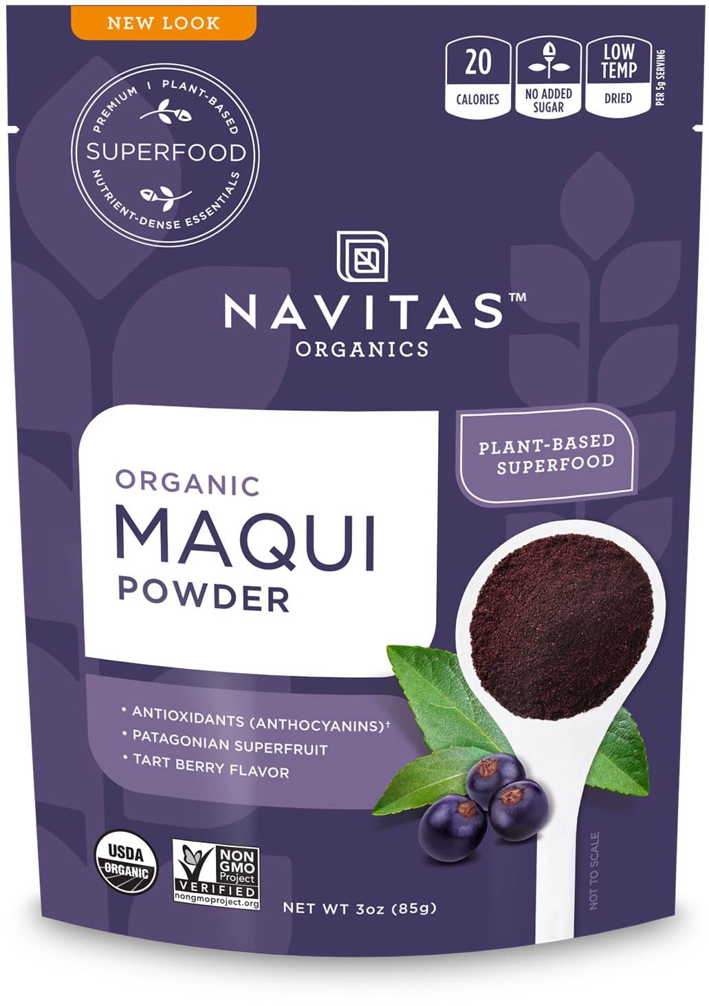 Book Cover Navitas Organics Maqui Powder, 3 oz. Pouch, 17 Servings — Organic, Non-GMO, Freeze-Dried, Gluten-Free