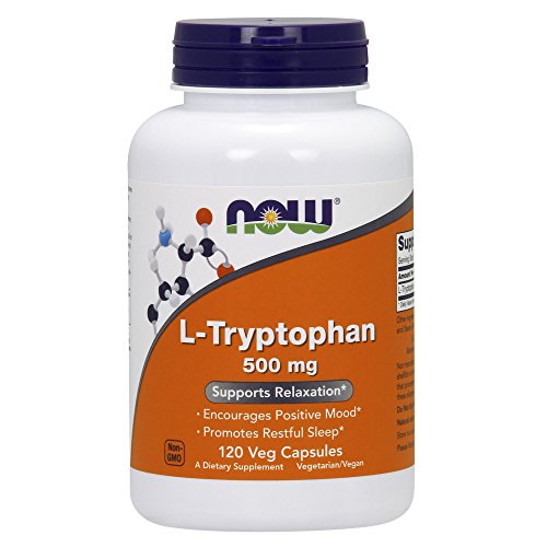 Book Cover NOW Supplements, L-Tryptophan 500 mg, Encourages Positive Mood*, Supports Relaxation*, 120 Veg Capsules