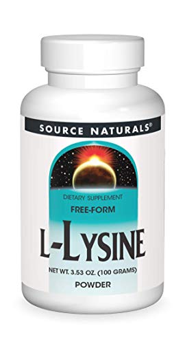 Source Naturals L-Lysine Free Form Powder -Amino Acid Supplement Supports Energy Formation & Collagen - 100 Grams