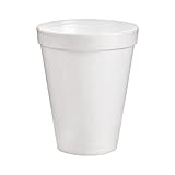 Dart DRC10J10 Styrofoam Insulated Foam Cups, 10 oz, 1000ct. (40 Packs of 25), , White
