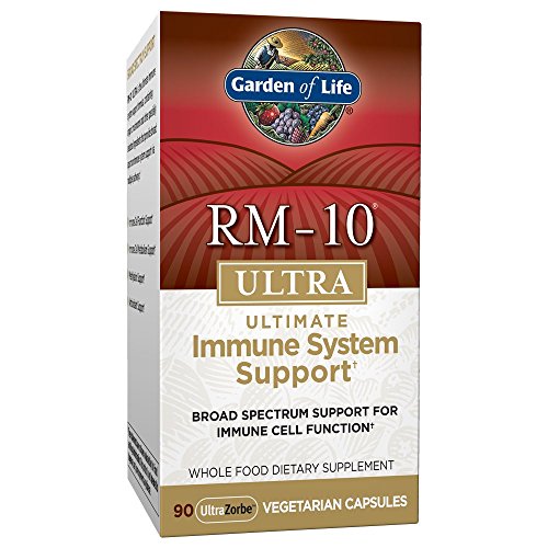 Book Cover Garden of Life Organic Fermented Mushroom Complex - RM-10 ULTRA Immune System Supplement with Selenium, Vegetarian, 90 Capsules