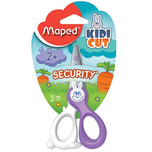 Book Cover Maped Kidicut Safety Scissors, Kids, 4.75 Inch, Blunt Tip, Right & Left Handed (037800)