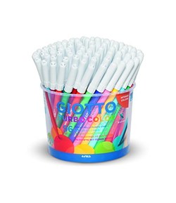 GIOTTO Turbocolor Felt Tip Fibre Pens, Fine Tip Nib 2.8mm, 96 x Assorted Colours, Ideal for Children, Parties and Schools