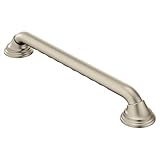 Moen Home Care Bathroom Safety 16 Inch Designer Stainless Steel Handicap Grab Bar for Bathtub and Shower, Concealed Screws, Brushed Nickel, LR8716D3BN