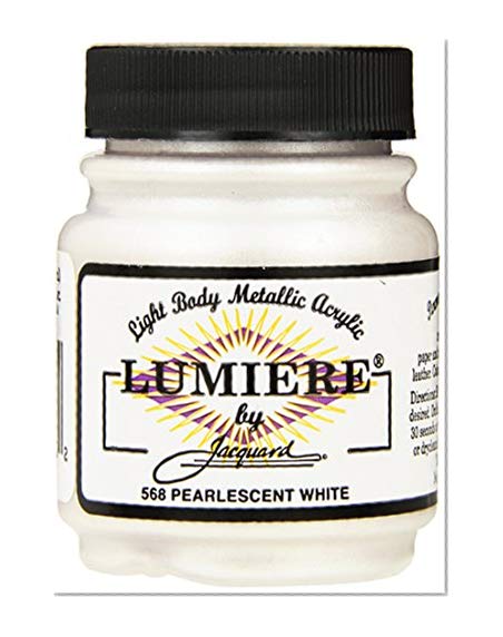 Jacquard produits 2,25 Oz Lumiere peinture acrylique métallique, blanc nacré