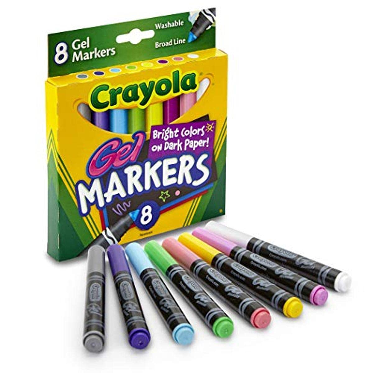 Book Cover Crayola Washable Gel Markers, 8 Count, Multi Colored