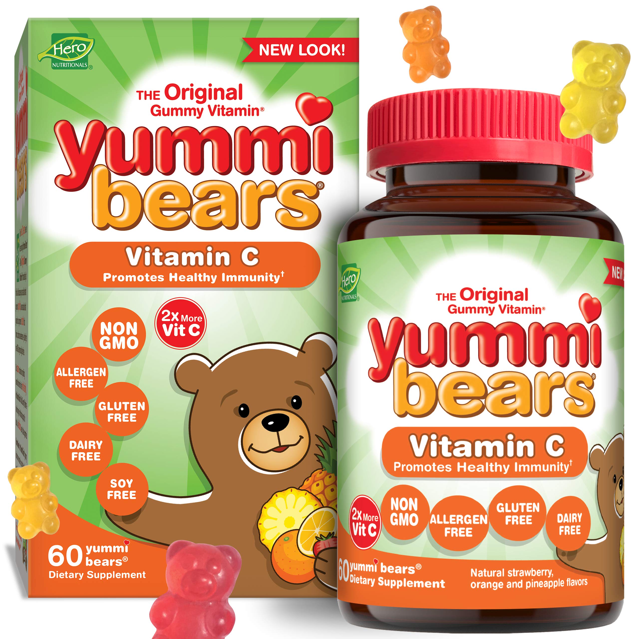 Book Cover Yummi Bears Vitamin C Chewable Gummy Vitamin Supplement for Kids, 60 Count (Pack of 1) Vitamin C 60 Count (Pack of 1)
