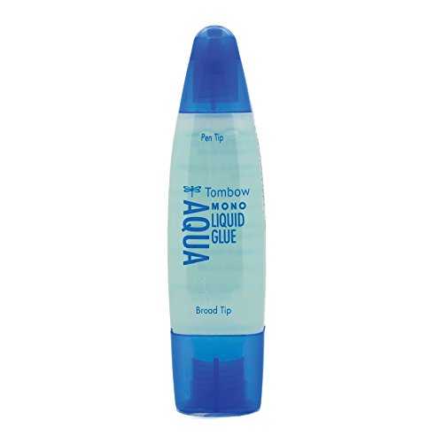 Book Cover Tombow 52180 MONO Aqua Liquid Glue, 1.69 Ounce, 1-Pack. Dual Tip Dispenser for Precise to Full Coverage Application that Dries Clear.