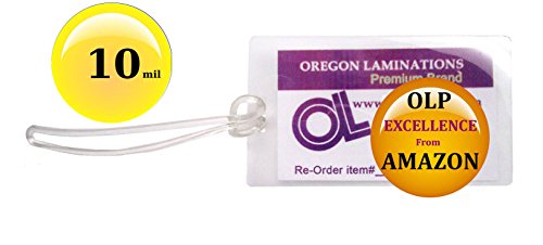 Book Cover Qty 100 of Each, 10 Mil Luggage Tag Laminating Pouches & 6-inch Loops, 2-1/2 x 4-1/4 pre-Slotted