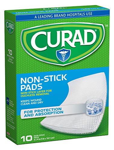 Book Cover Curad Non-Stick Pads, 3 Inches X 4 Inches 10 Count