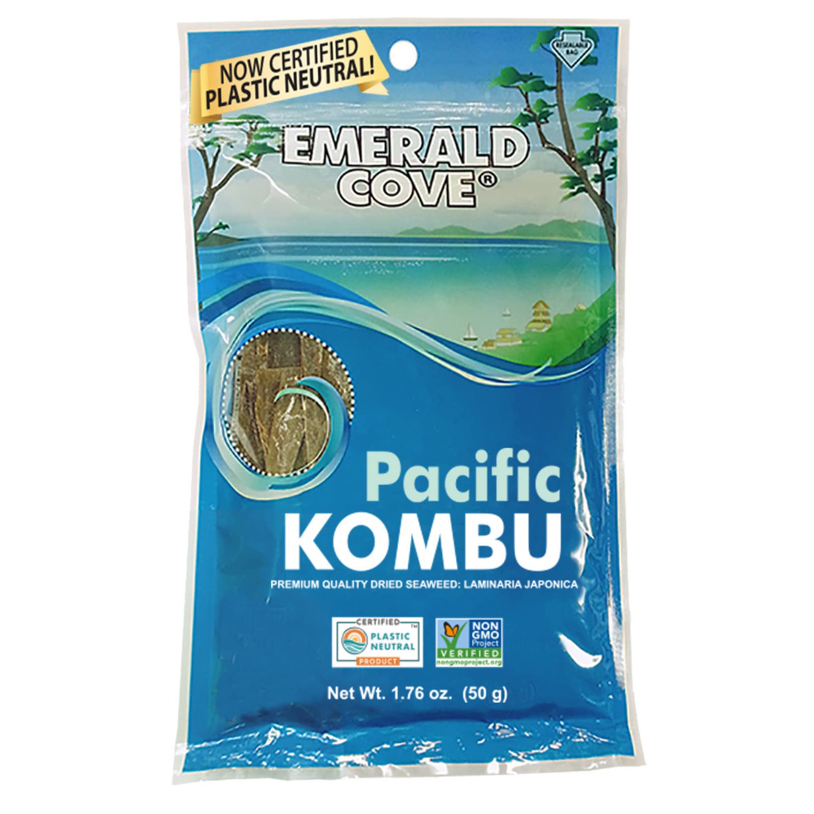 Book Cover Emerald Cove Pacific Kombu Dried Seaweed, Silver Grade, 1.76 Ounce Bag 1.76 Ounce (Pack of 1)
