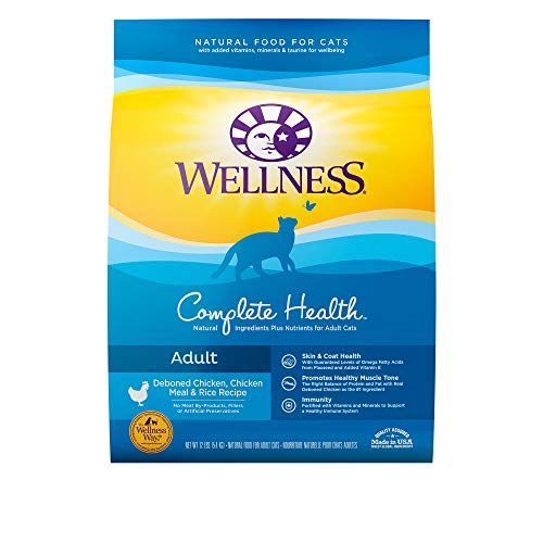 Wellness Complete Health Natural Dry Cat Food, Deboned Chicken, Chicken Meal & Rice Recipe, 12-Pound Bag