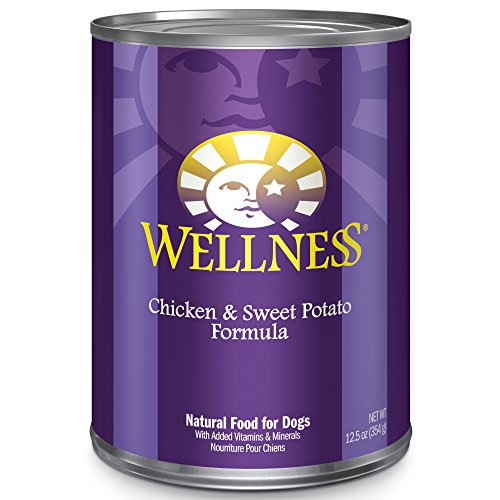 Book Cover Wellness Complete Health Natural Wet Canned Dog Food, Chicken & Sweet Potato, 12.5-Ounce Can (Pack of 12)