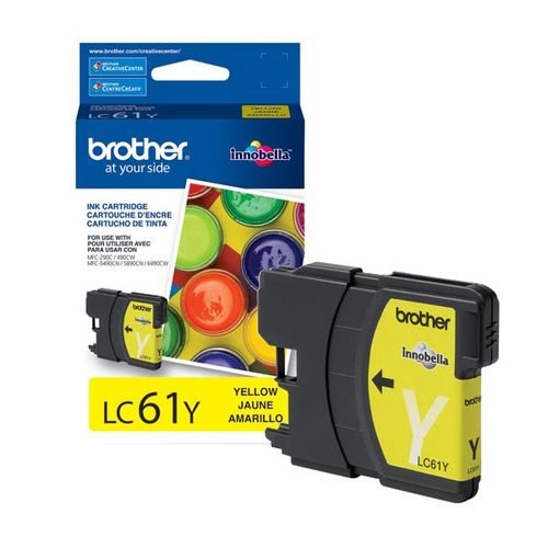 Brother LC61Y Ink Cartridge -325 Retail Packaging-Yellow