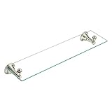 Moen DN6890BN Sage 22.75-Inch Wide x 5-Inch Deep Decorative Glass Bathroom Vanity Shelf, Brushed Nickel