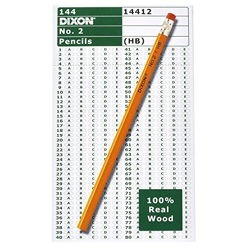 Book Cover Dixon No. 2 Yellow Pencils, Wood-Cased, Black Core, #2 HB Soft, 144 Count, Boxed (14412)