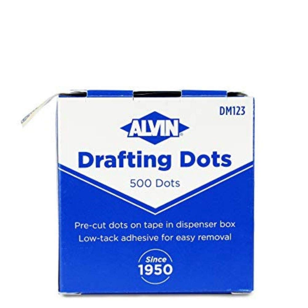 Book Cover ALVIN Drafting Dots Model DM123 Low Tack Adhesive, Ideal for Drafting, Tracing, Drawing, and Household Use, Easy Removal with No Residue - 500 Dots, 7/8-inch Diameter 1 Pack