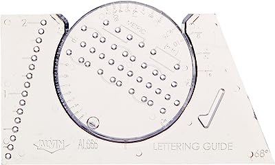 ALVIN AL666 Lettering Guide and Rule Template, Multipurpose Tool for Drafting, Design, and Architecture, Great for Students and Professionals - 3.88 L X 2.38 H