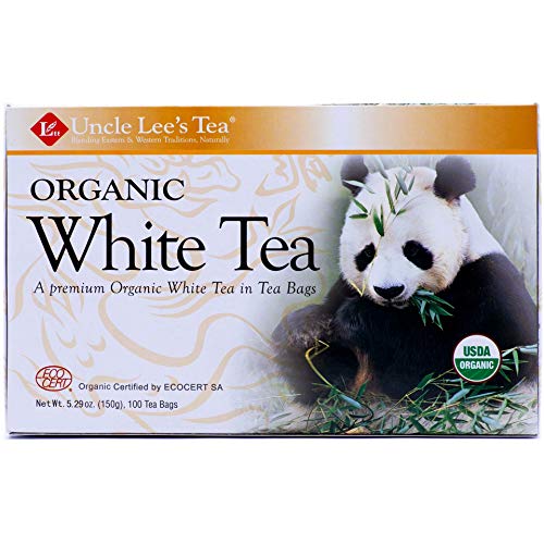 Book Cover Uncle Lee's Tea Organic White Tea, Tea Bags, 100-Count Boxes (Pack of 4)