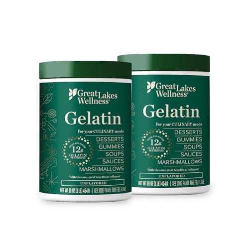 Great Lakes Wellness Collagen Peptides Powder for Skin, Hair, Nails, Joints & Digestion - Unflavored - Quick Dissolve Hydrolyzed, Non-GMO, Keto, Kosher - 16 oz - 2 Pack - Packaging May Vary