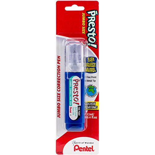 Pentel Presto Correction Pen 1/ Package - 12ml Fine Point (ZL31WBP-K6)