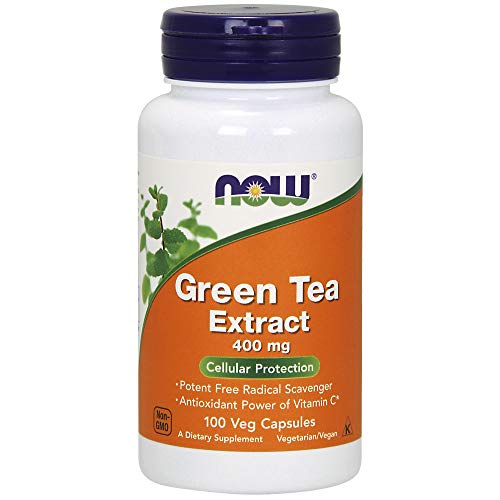 Book Cover NOW Supplements, Green Tea Extract 400 mg with Vitamin C, Cellular Protection*, 100 Veg Capsules