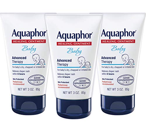 Book Cover Aquaphor Baby Healing Ointment - Advanced Therapy for Chapped Cheeks and Diaper Rash - 3 Oz (Pack of 3)