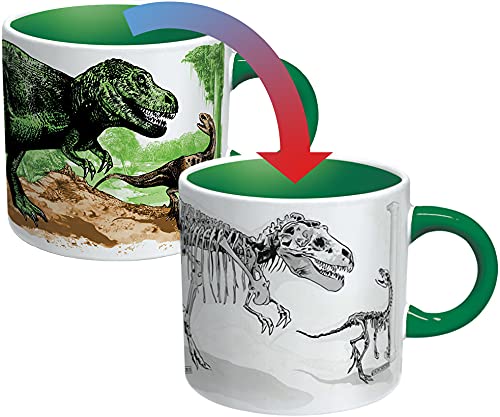 The Unemployed Philosophers Guild Disappearing Dino Mug - Heat Sensitive Color Changing Coffee Mug - Add Hot Liquid and Watch Dinosaurs Turn to Fossils,12 fl oz