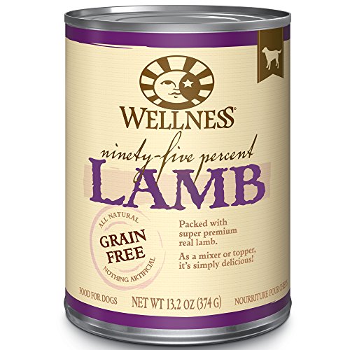 Wellness 95% Lamb Natural Wet Grain Free Canned Dog Food, 13.2-Ounce Can (Pack of 12)