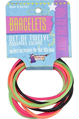 Forum Novelties 80's Punk Rock 12 Piece Costume Bracelet Set