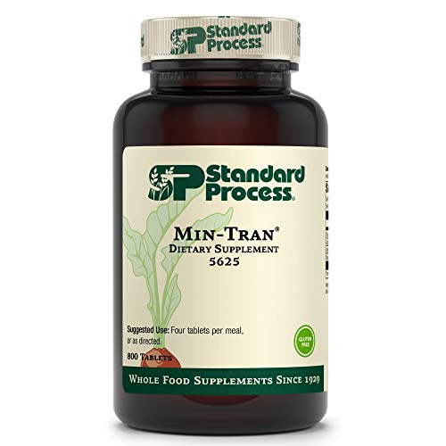 Standard Process Min-Tran - Whole Food Nervous System Supplements, Emotional Support and Stress Relief with Iodine and Magnesium - Vegetarian, Gluten Free - 800 Tablets
