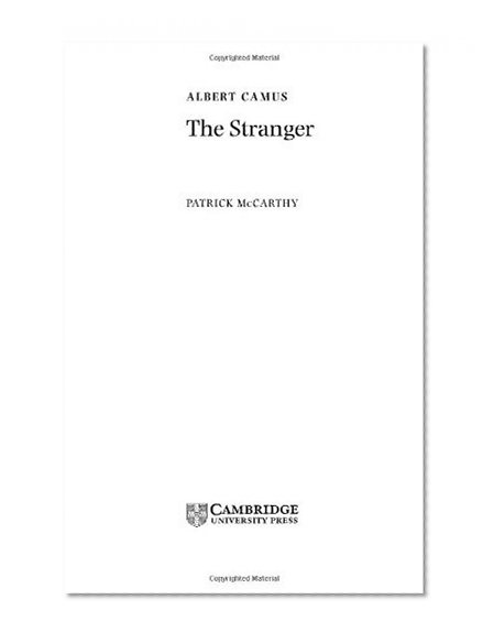 Camus: The Stranger (Landmarks of World Literature (New))