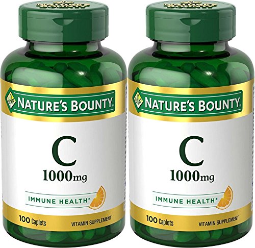 Nature's Bounty Vitamin C Pills and Supplement, Supports Immune Health, 1000mg, 100 Caplets, 2 Pack